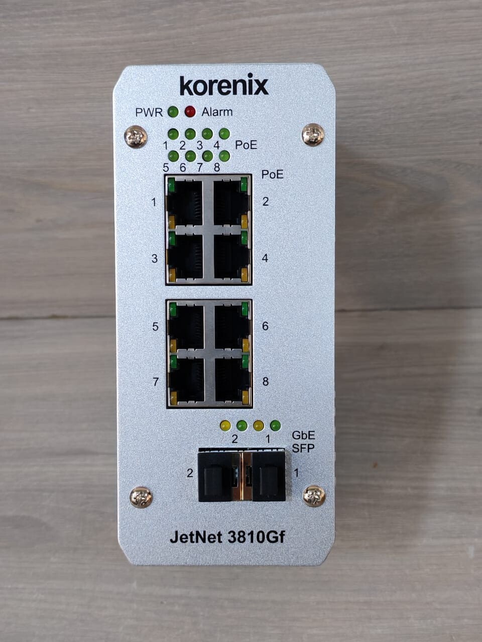 KORENIX 3810GF KORENIX JETNET 3810GF INDUSTRIAL 8-PORT POE+2-PORT GBE FIBER SWITCH 3