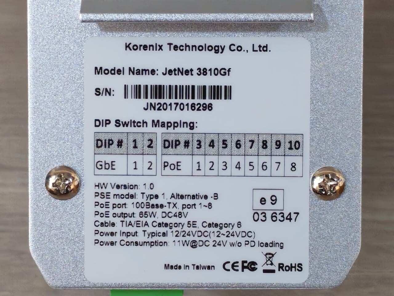 KORENIX 3810GF KORENIX JETNET 3810GF INDUSTRIAL 8-PORT POE+2-PORT GBE FIBER SWITCH 7