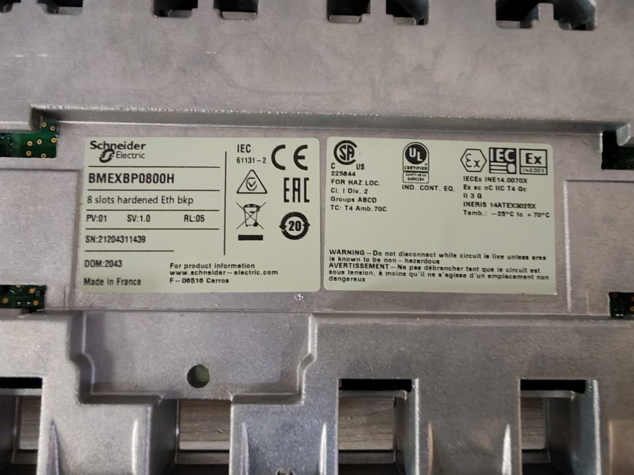 Schneider Electric BMEXBP0800H Schneider Electric BMEXBP0800H 8 slots hardened Eth bkp 4