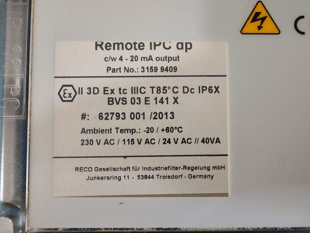 Donaldson DCE-3159-9409 DONALDSON TORIT DCE 3159 9409 REMOTE IPC AP 10