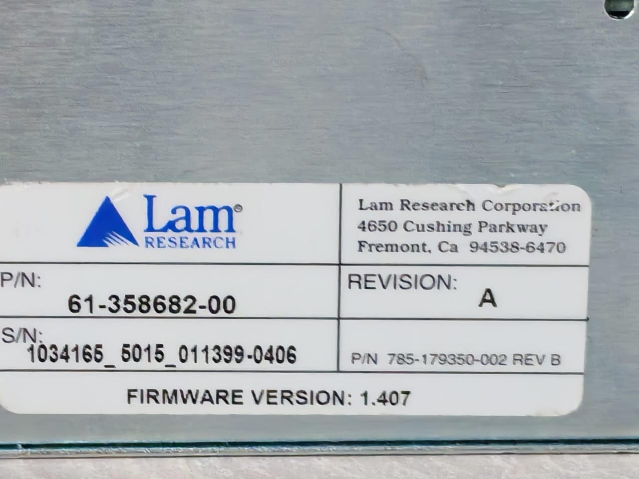 Lam Research 61-358682-00 LAM RESEARCH 61-358682-00 CONTROLLER 785-179350-002 REV B 2