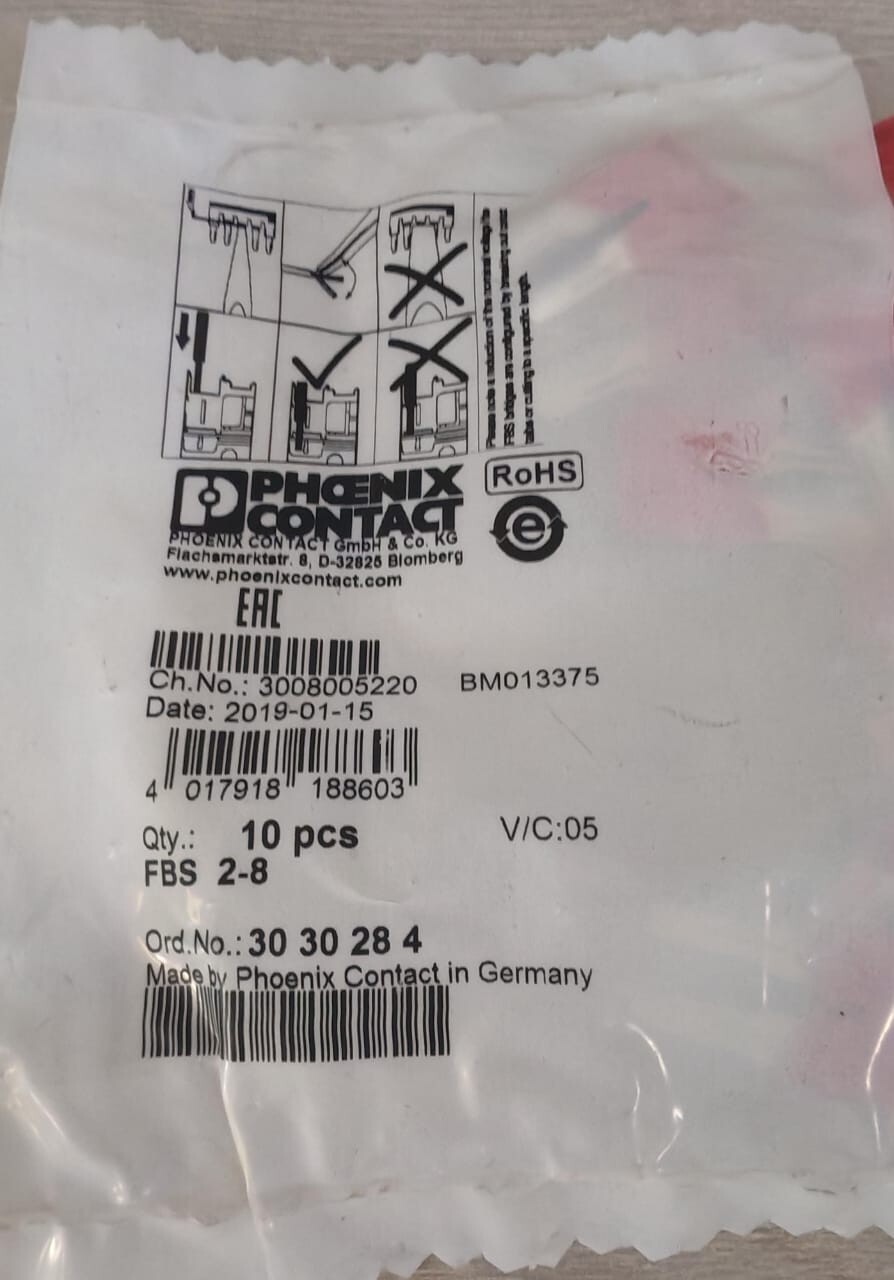 Phoenix Contact FBS 2-8 30303284 PHOENIX CONTACT FBS 2-8 30303284 TERMINAL PLUG-IN BRIDGE 3