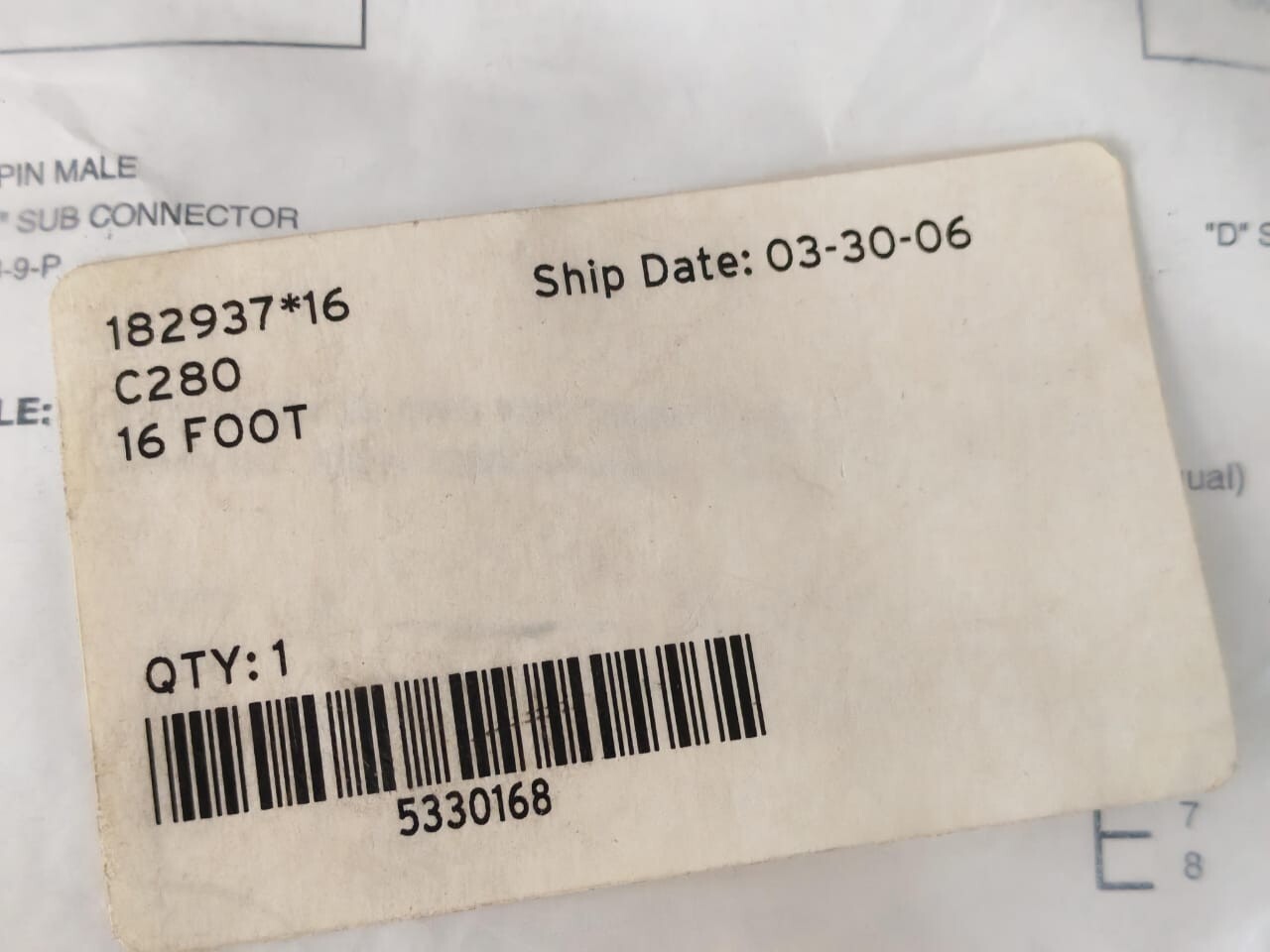 SCHWEITZER ENGINEERING LABORATORIES 280 C280** SCHWEITZER ENGINEERING LABORATORIES CABLE 280 C280 16 Foot 9-PIN MALE CONNECTOR 4