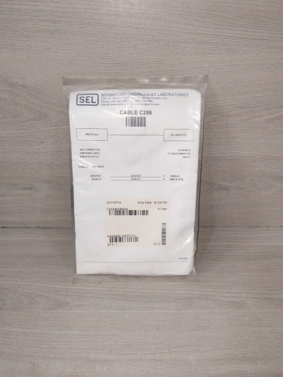 SCHWEITZER ENGINEERING LABORATORIES C256 SEL SCHWEITZER ENGINEERING LABORATORIES C256 9-PIN MALE CONNECTOR 8 FEET 2