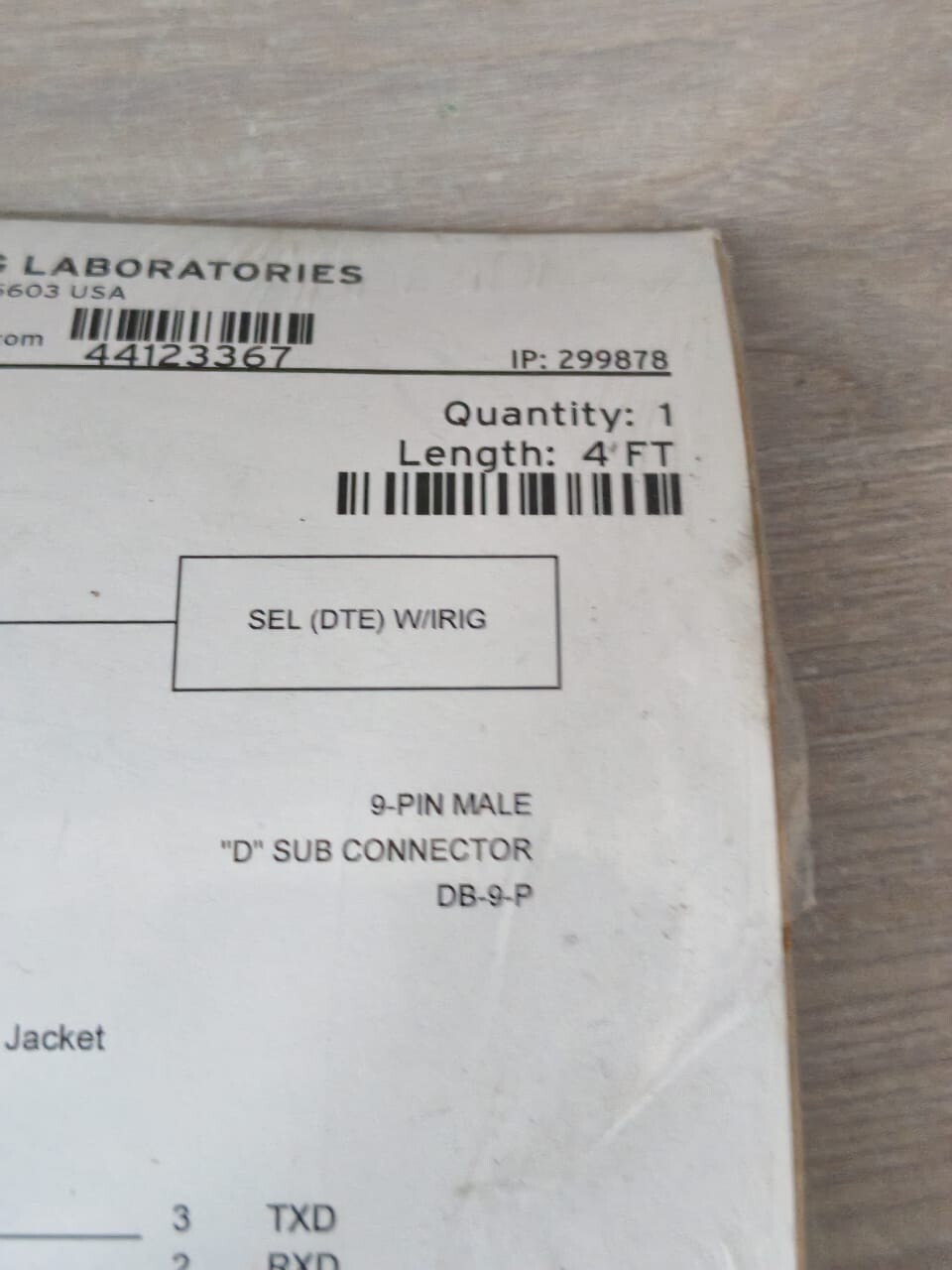 SCHWEITZER ENGINEERING LABORATORIES C273A-4 SEL SCHWEITZER ENGINEERING LABORATORIES C273A-4 9IN MALE CONNECTOR 4 FEET 3
