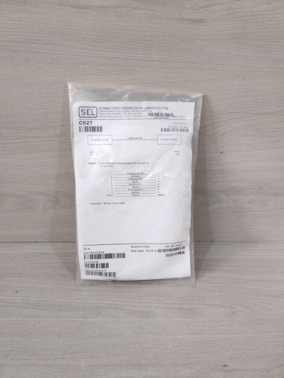 SCHWEITZER ENGINEERING LABORATORIES C627 SEL SCHWEITZER ENGINEERING LABORATORIES C627 ETHERNET DEVICE 8 FEET 2