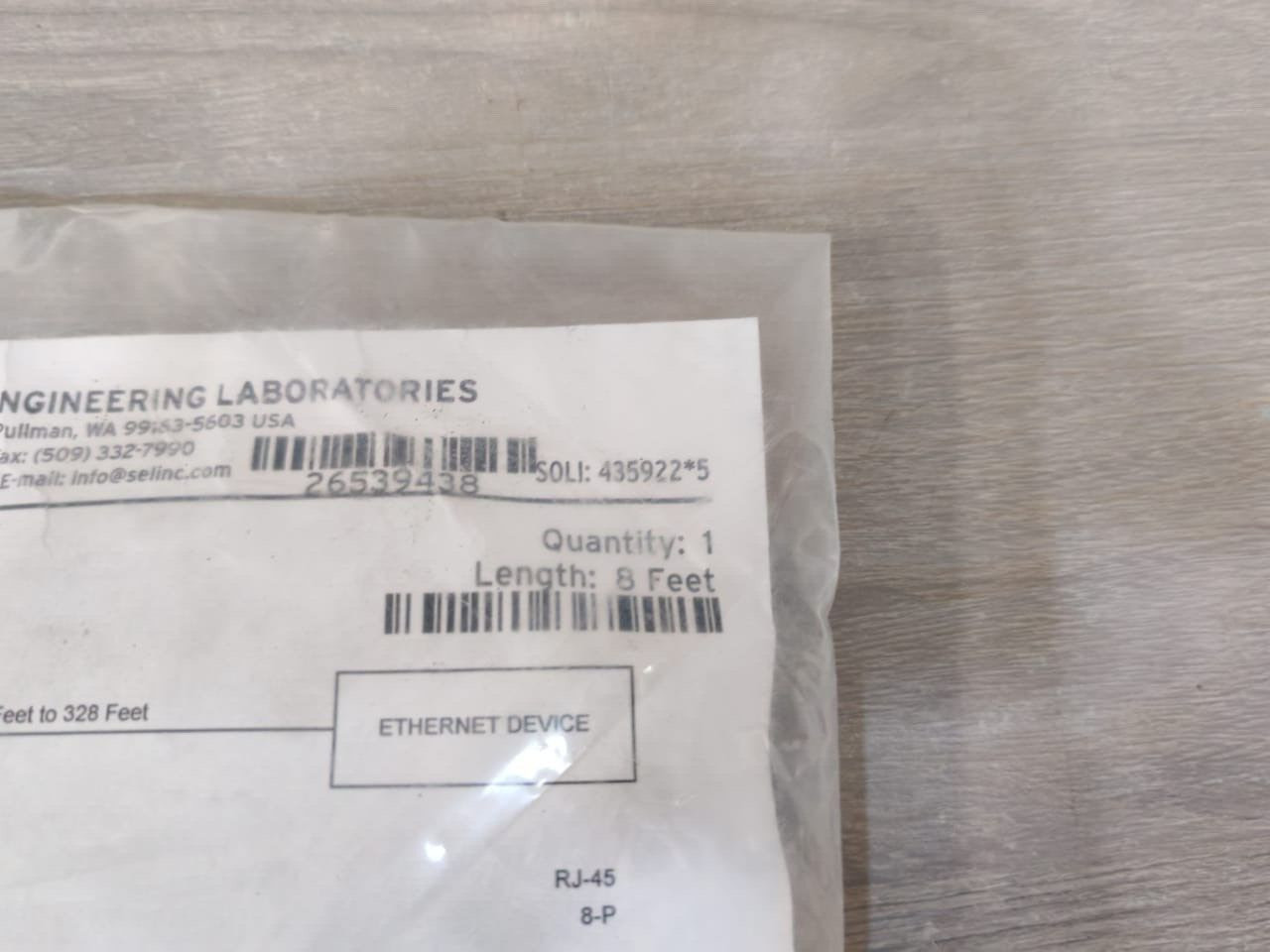 SCHWEITZER ENGINEERING LABORATORIES C627 SEL SCHWEITZER ENGINEERING LABORATORIES C627 ETHERNET DEVICE 8 FEET 4