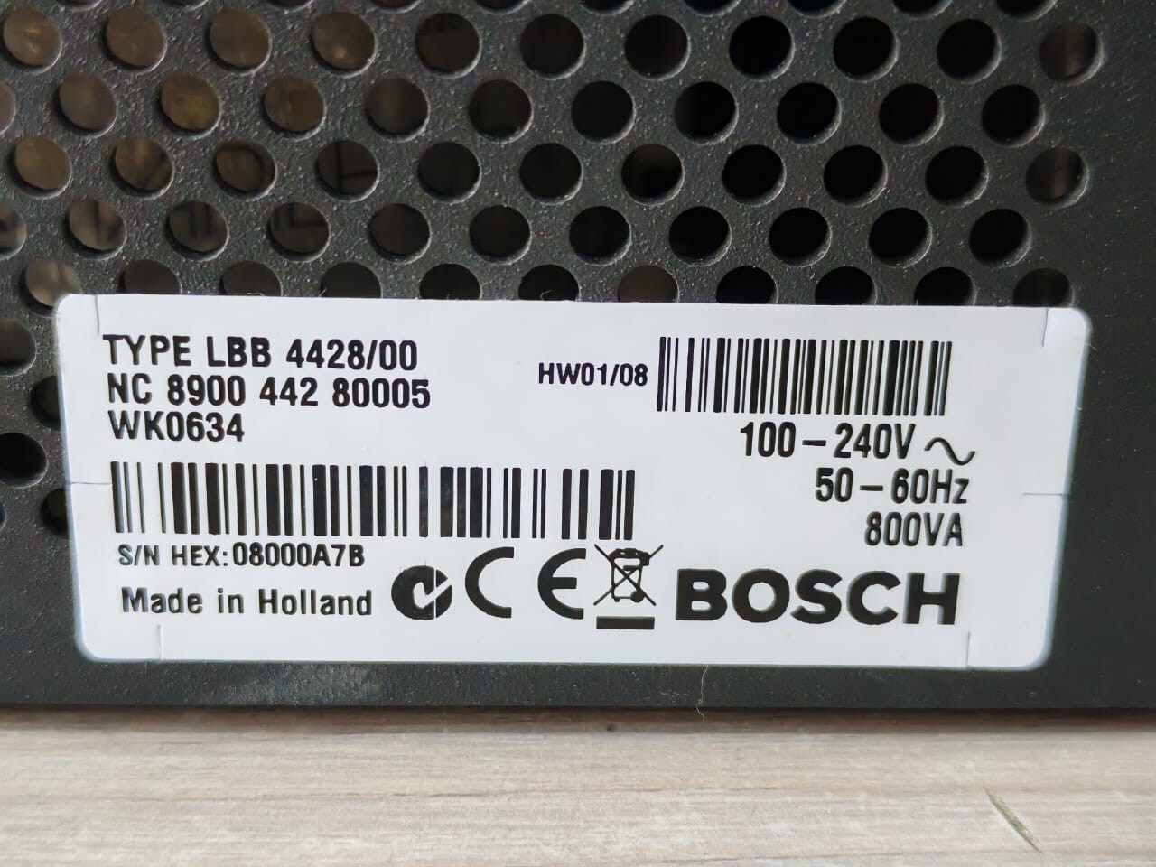 Bosch LBB-4428 BOSCH LBB 4428/00 MAT/N 890044280005 HW01/08 POWER AMPLIFIER 9
