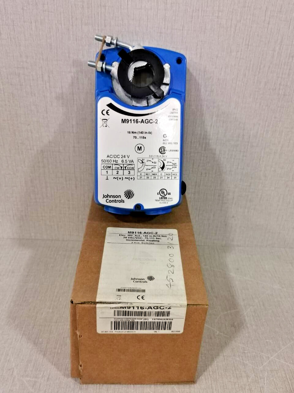 Johnson Controls M9116-AGC-2 Johnson Controls M9116-AGC-2 ELECTRIC MOTOR ACTUATOR 140 IN-LB/16NM 24VAC/VDC 2