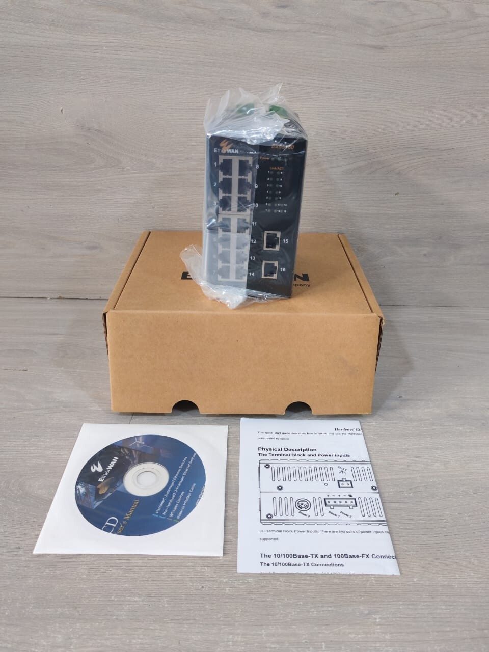 ETHERWAN EX95160-00B 16*10/100TX Hardened Unmanaged Switch