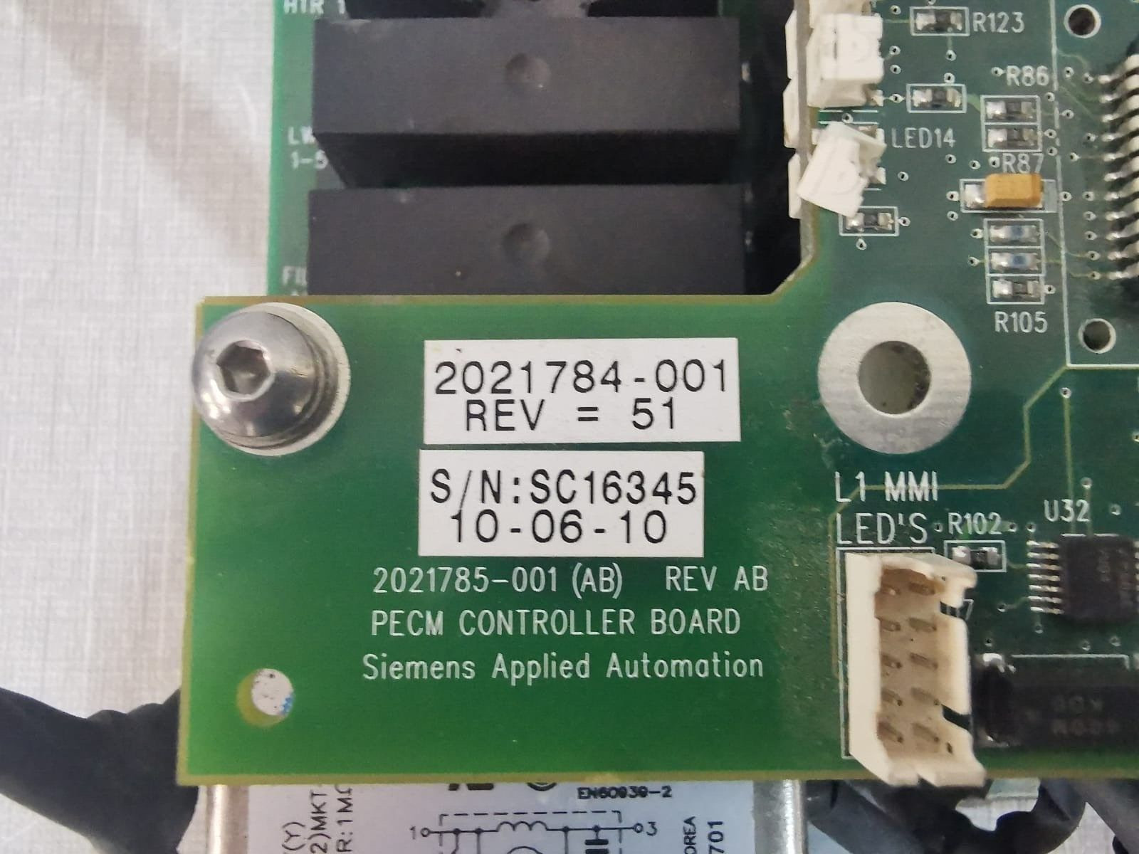Siemens 2021785-001 REV AB Siemens 2021784-001 REV=51 PECM CONTROLLER BOARD 2021785-001 REV AB 2