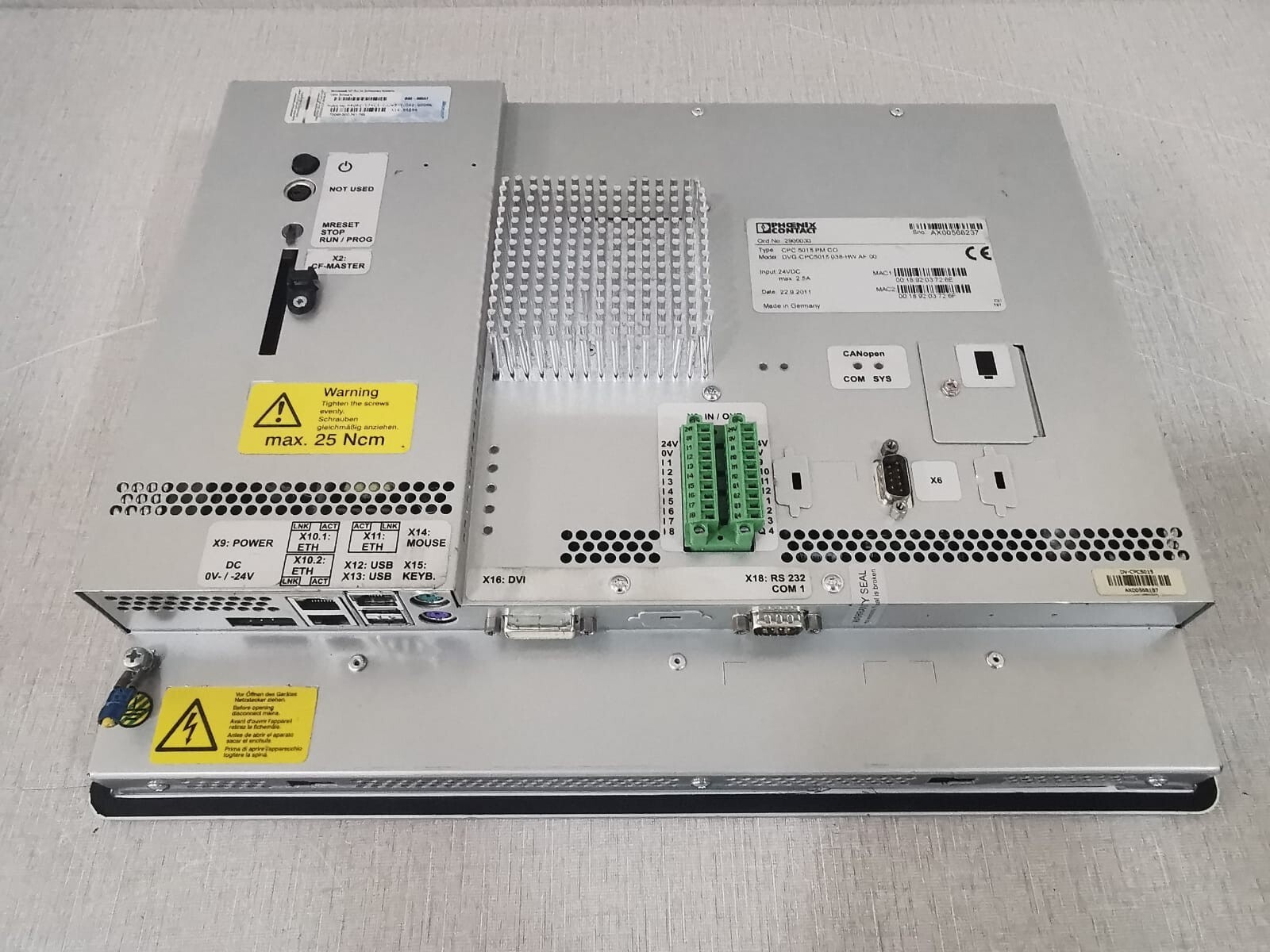 Phoenix Contact CPC 5015 PM CO PHOENIX CONTACT DVG-CPC5015 038-HW AF.00 CPC 5015 PM CO 9
