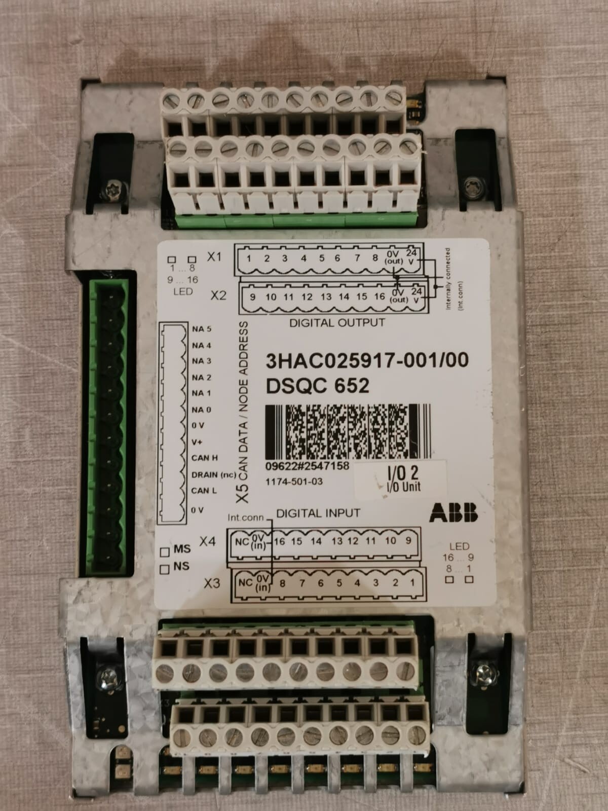 ABB DSCQ-652 ABB 3HAC025917-001/00 DSCQ 652 I/O Unit 3