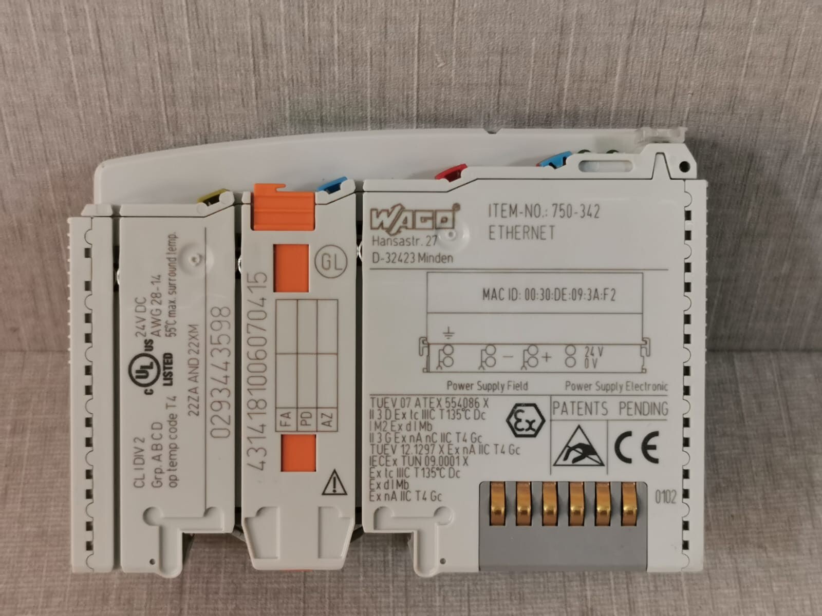 WAGO 750-342 WAGO 750-342 Ethernet Fieldbus Coupler 24vdc 9