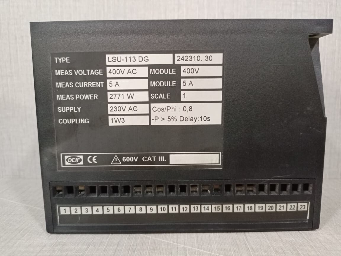 DEIF LSU-113DG DEIF LSU-113DG 242310.30 LOAD SHARING UNIT 230VAC 400V 5A 2