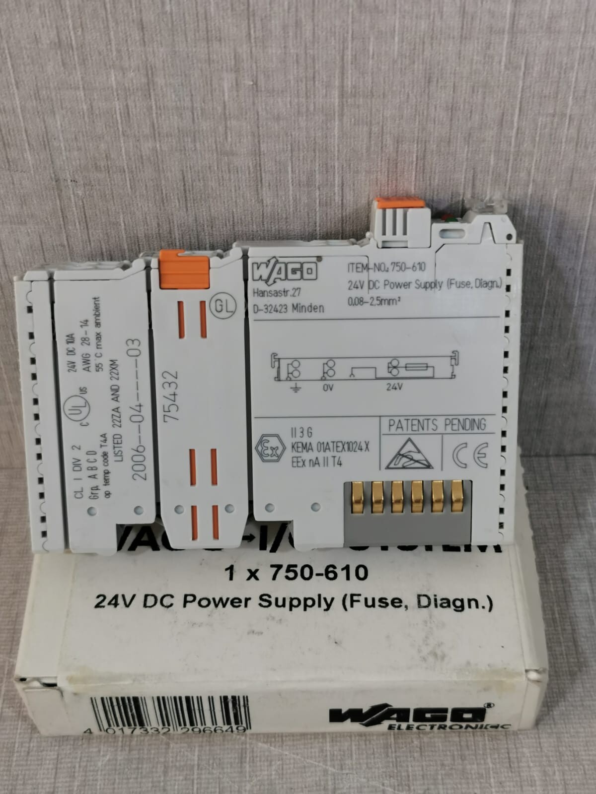 Wago 750-610 Wago 750-610 Power Supply 24VDC 9