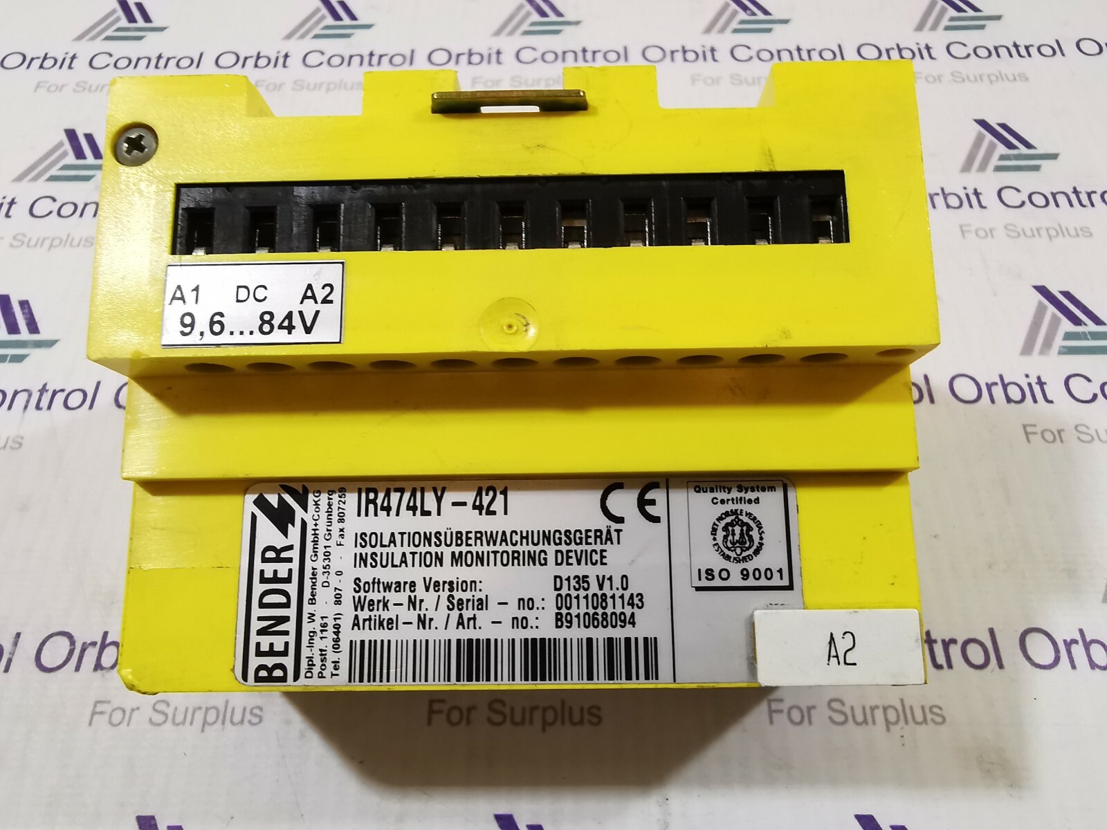 Bender IR474LY-421 BENDER IR474LY-421 MONITORING RELAY-WITHOUT COVER 3