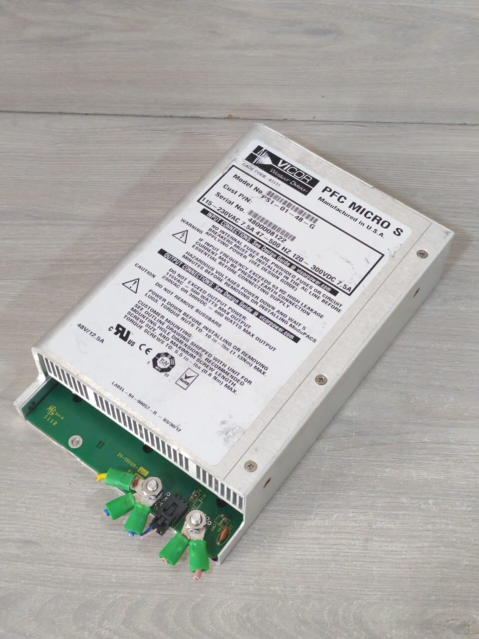 VICOR PS1-01-48-G VICOR PFC MICRO S PS1-01-48-G 10-130112-12 REV A AC/DC CONVERTER 5