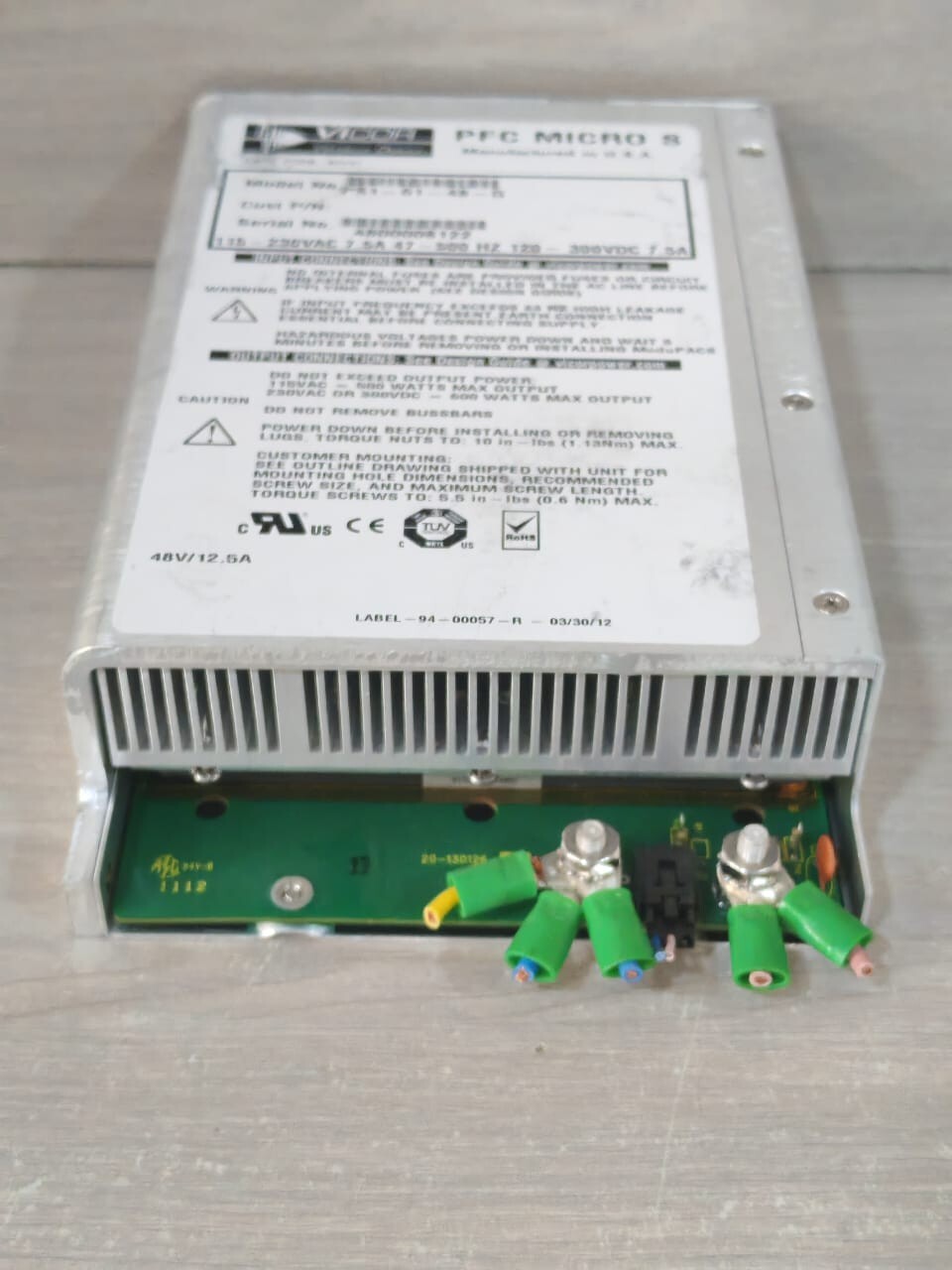 VICOR PS1-01-48-G VICOR PFC MICRO S PS1-01-48-G 10-130112-12 REV A AC/DC CONVERTER 6