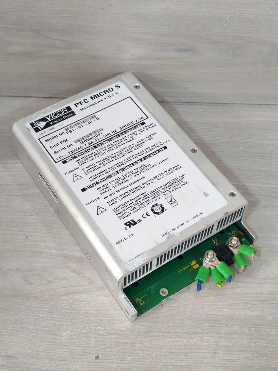VICOR PS1-01-48-G VICOR PFC MICRO S PS1-01-48-G 10-130112-12 REV B AC/DC CONVERTER 4