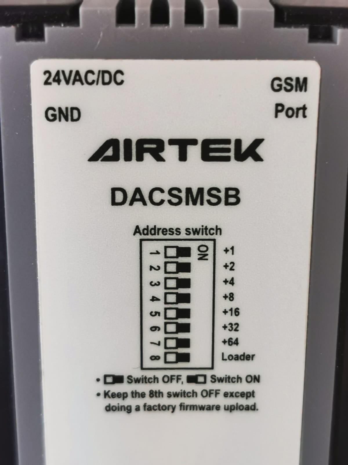 BACnet AIRTEK AIRTEK DACSMSB BACNET MSTP SMS ALARM MODULE 2