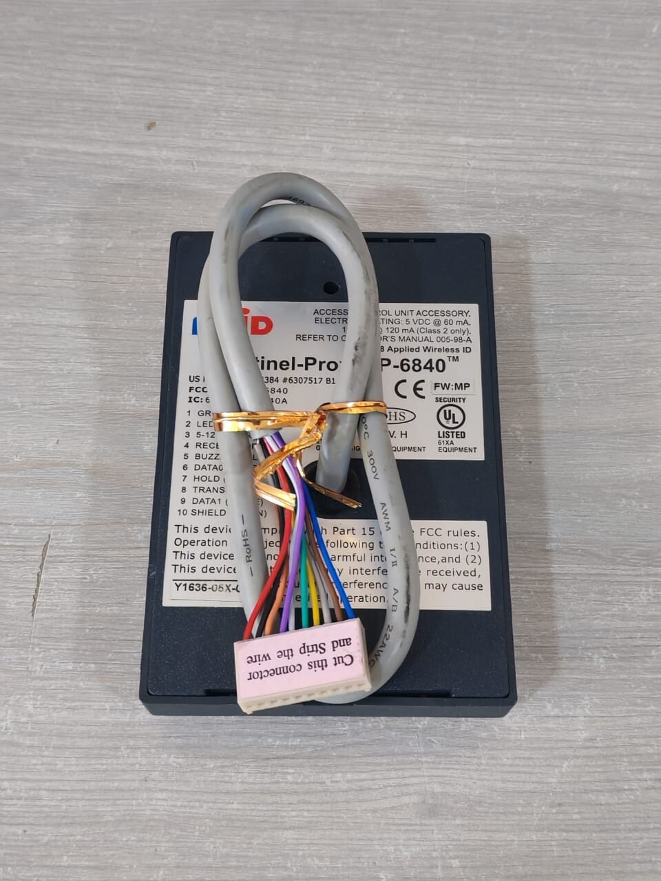 AWID KP-6840 REV H FW:MP AWID SENTINEL-PROX READER KP-6840 REV H FW:MP 10