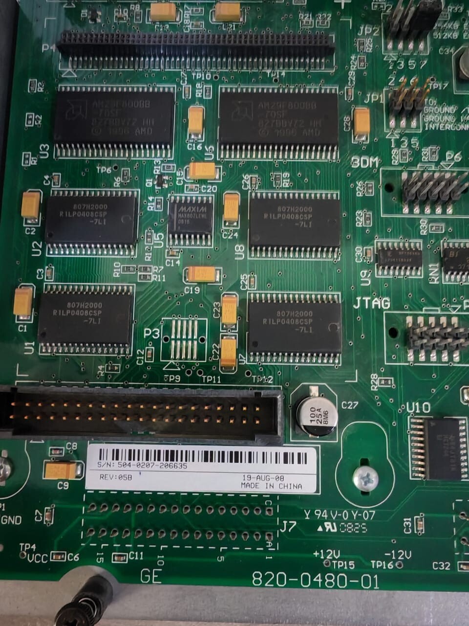 GE 820-0480-01 GE 820-0480-01 REV.05B PCB BOARD - WITH MISSING PART 4