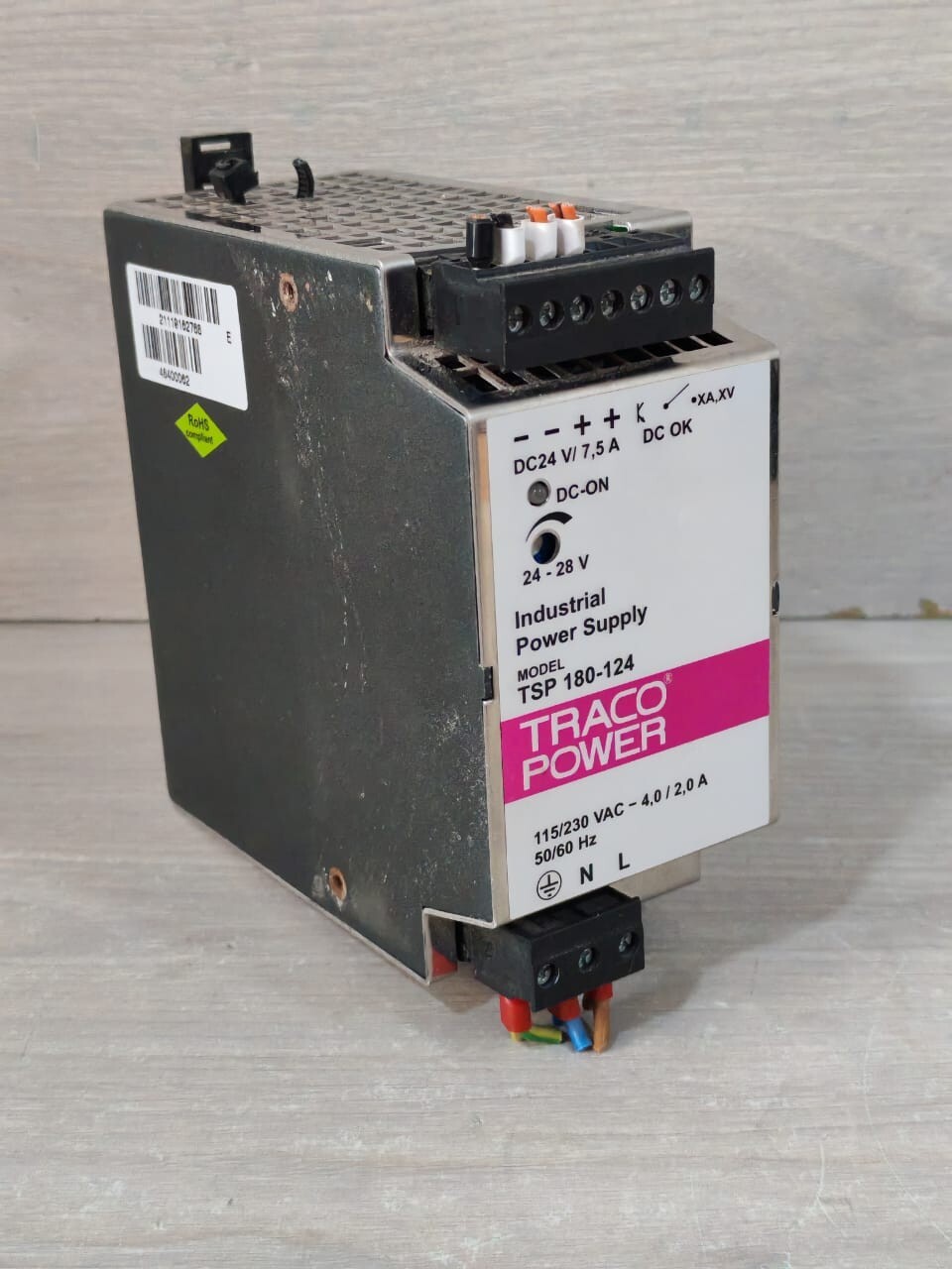 TRACO POWER TSP 180-124 TRACO POWER TSP 180-124 115/230VAC 4.0/2.0A INDUSTRIAL POWER SUPPLY 3
