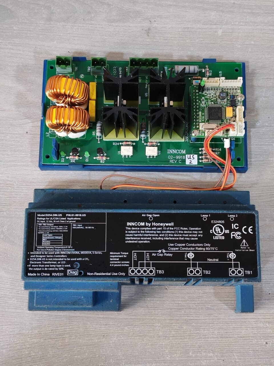Honeywell 01-9918.US WITH 02-9918 REV C HONEYWELL D254.DIN.US RAIL LAMP DIMMER P/N: 01-9918.US WITH 02-9918 REV C BOARD 3