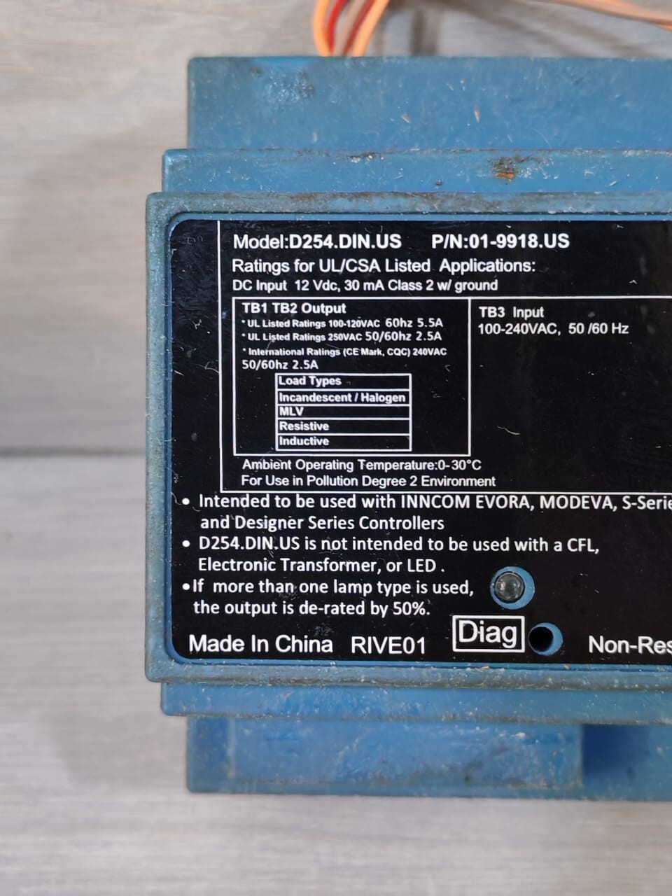 Honeywell 01-9918.US WITH 02-9918 REV C HONEYWELL D254.DIN.US RAIL LAMP DIMMER P/N: 01-9918.US WITH 02-9918 REV C BOARD 4
