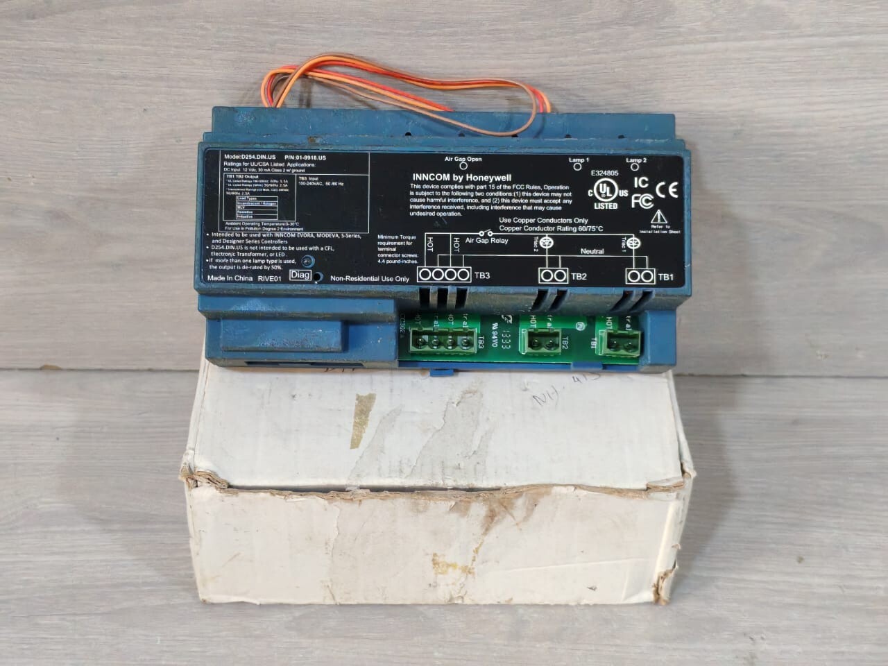 HONEYWELL D254.DIN.US RAIL LAMP DIMMER P/N: 01-9918.US WITH 02-9918 REV C BOARD