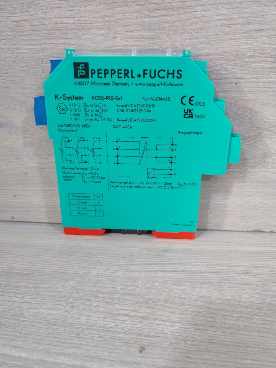 PEPPERL+FUCHS 314455 PEPPERL+FUCHS KCD2-RR2-Ex1 P/N 314455 RESISTANCE REPEATER 5