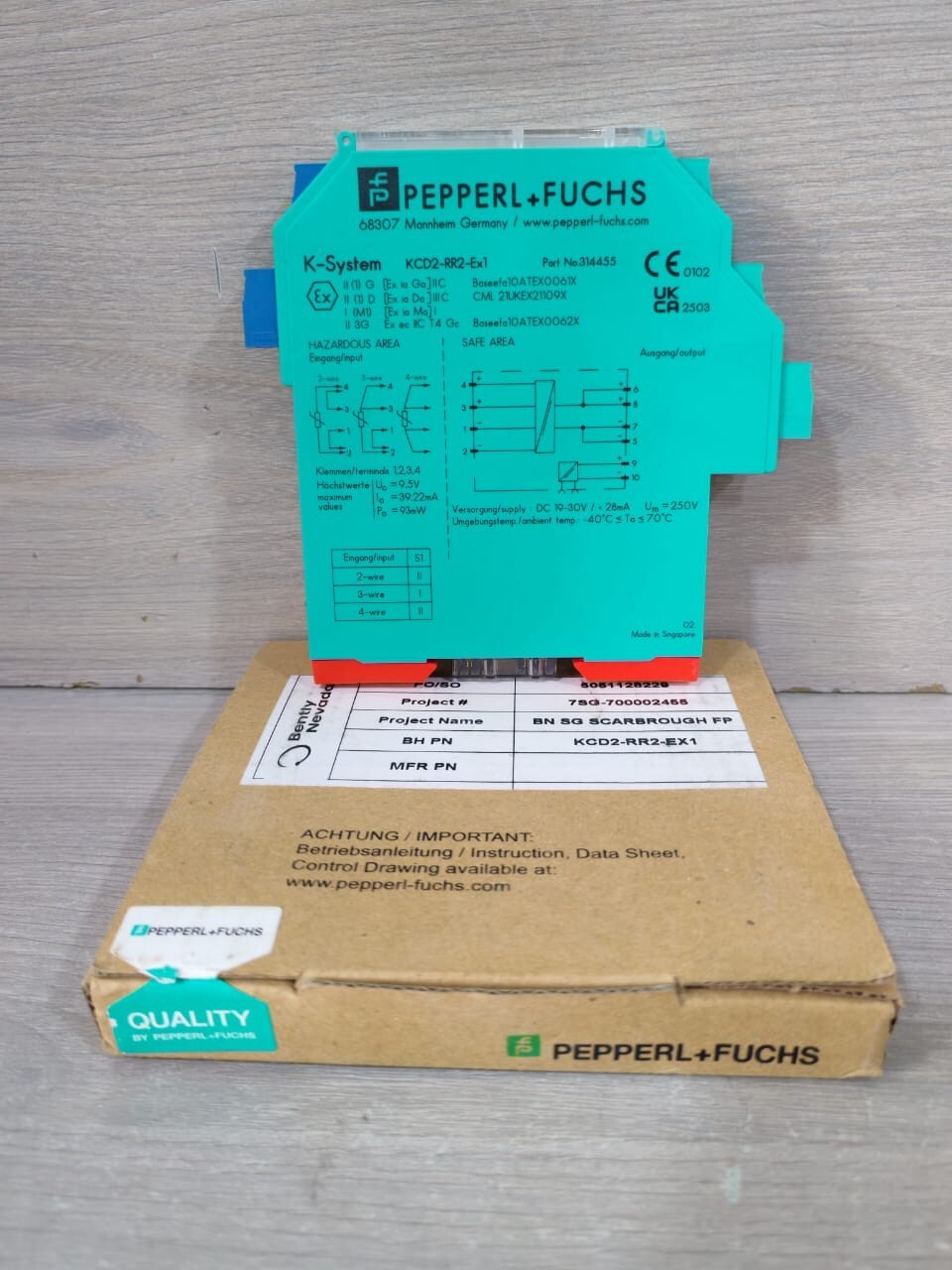 PEPPERL+FUCHS KCD2-RR2-Ex1 P/N 314455 RESISTANCE REPEATER