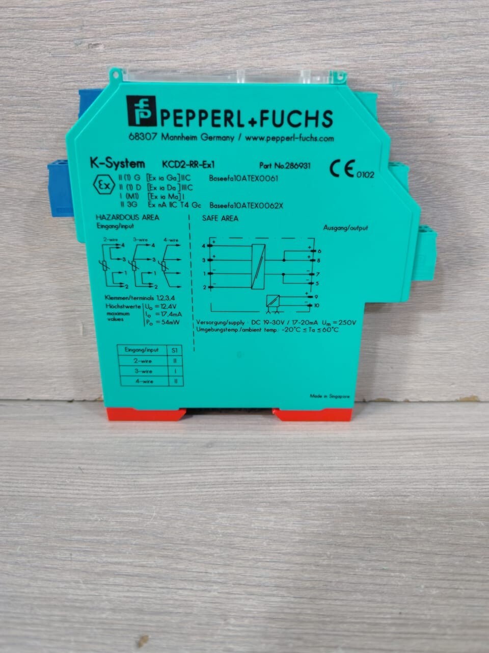 PEPPERL+FUCHS 286931 PEPPERL+FUCHS KCD2-RR-EX1 P/N 286931 TEMPERATURE REPEATER CONNECTION 2