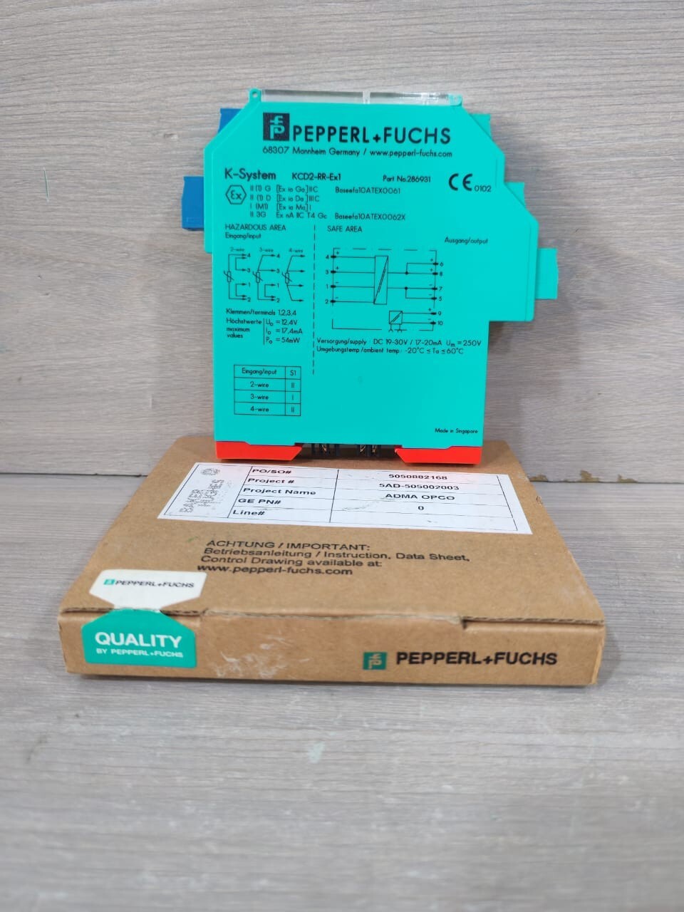 PEPPERL+FUCHS KCD2-RR-EX1 P/N 286931 TEMPERATURE REPEATER CONNECTION