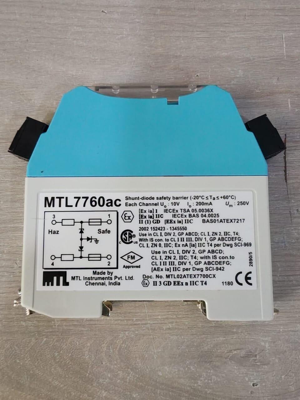 MTL MTL7760AC MTL INSTRUMENTS MTL7760AC SHUNT-DIODE SAFETY BARRIER 3