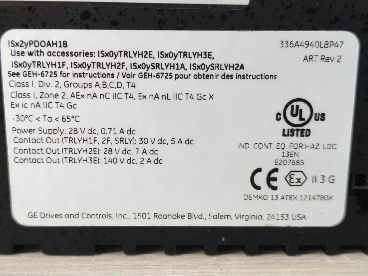 GE IS220PDOAH1B REV. E GE PDOAH1B IS220PDOAH1B REV. E DISCRETE OUTPUT MODULE 10