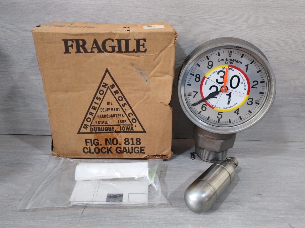 MORRISON BROS. 818/818MET Style Clock Gauge with Metric Face - W/ FILTHY BOX