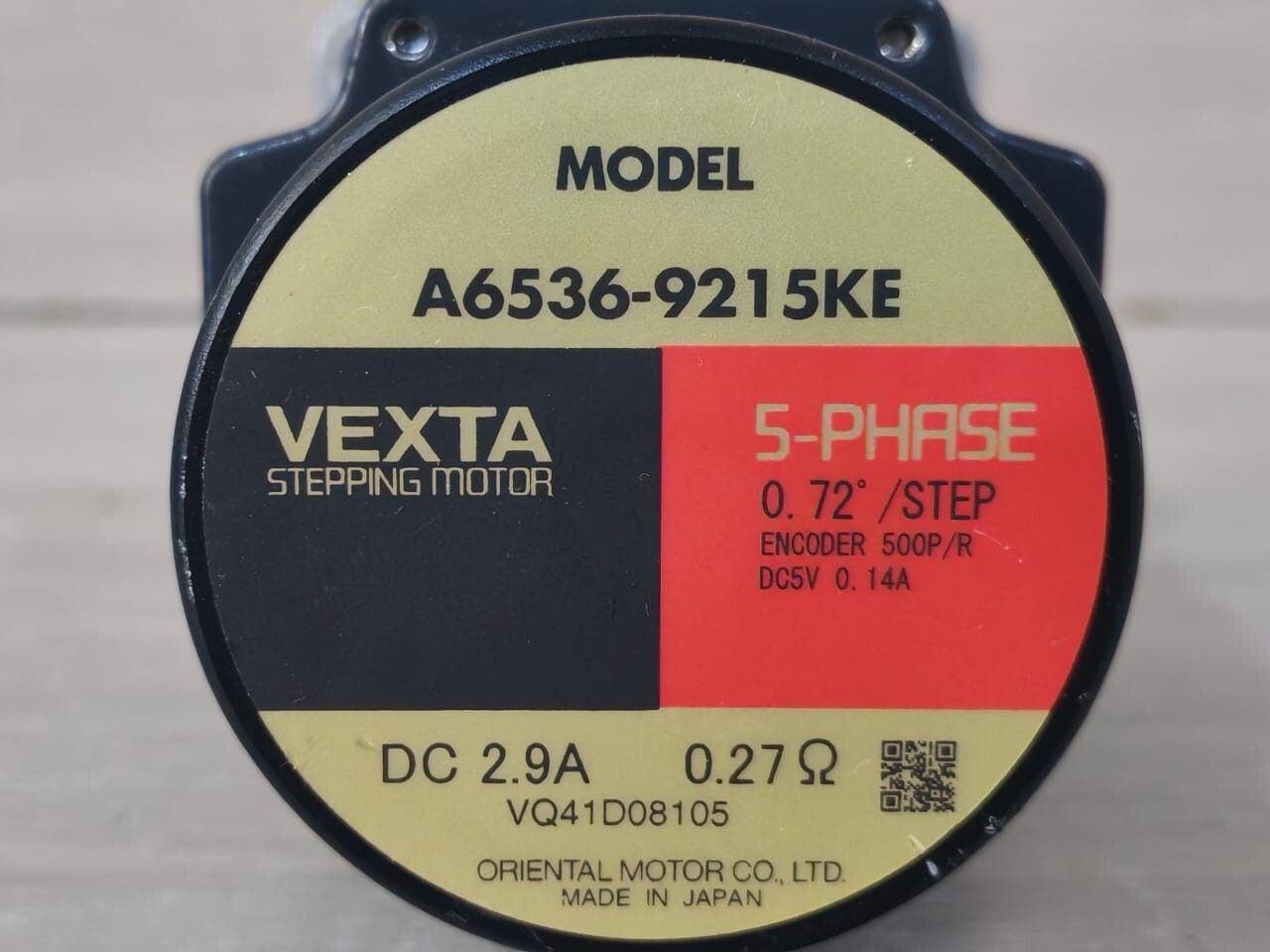 VEXTA ORIENTAL A6535-9215KE VEXTA ORIENTAL A6535-9215KE 5-PHASE 0.72/STEP ENCODER STEPPING MOTOR DC 2.9A 2