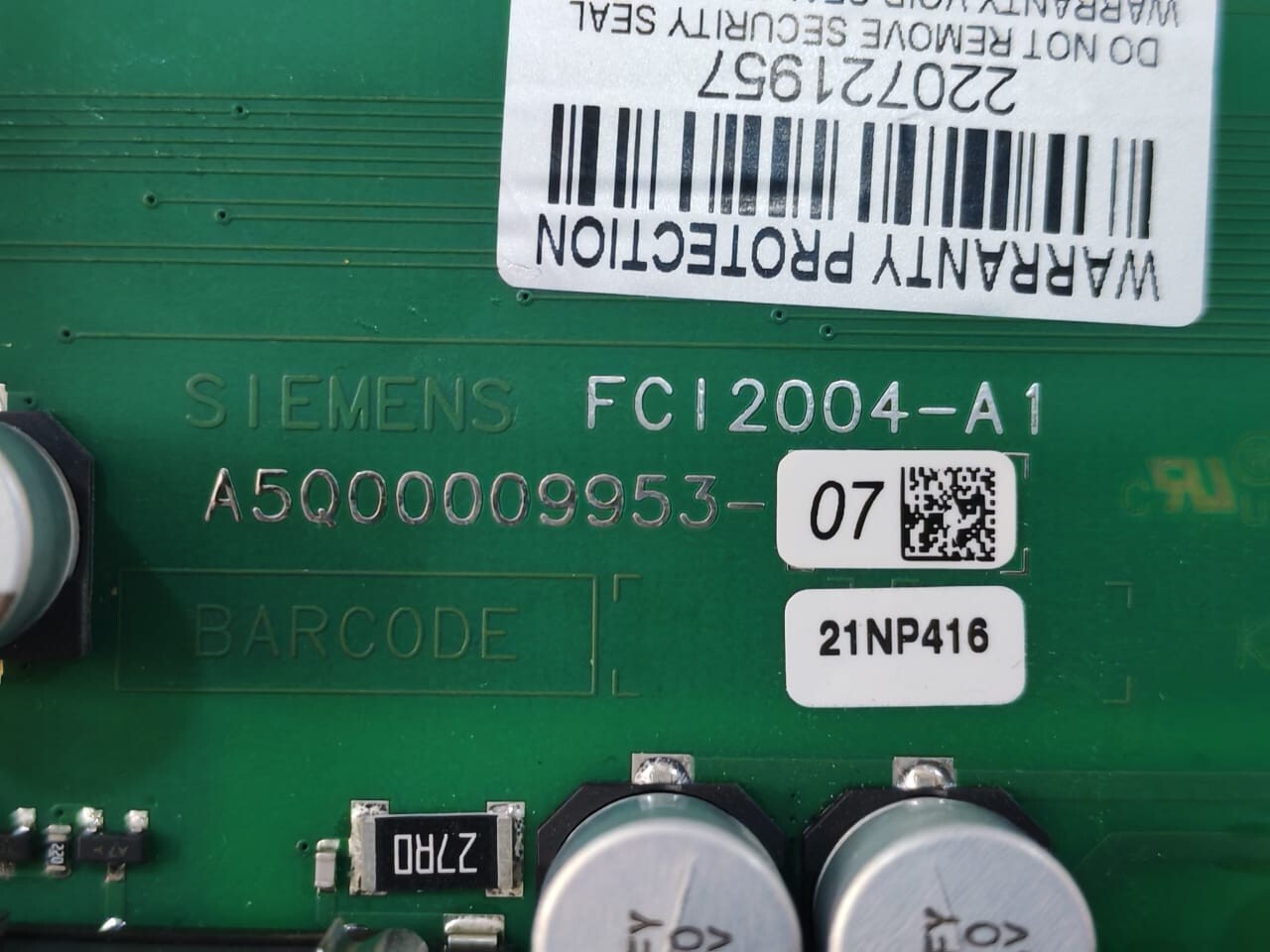Siemens A5Q00009953-07 SIEMENS FCI2004-A1 A5Q00009953-07 LOADER BOARD - WITHOUT CARD 4