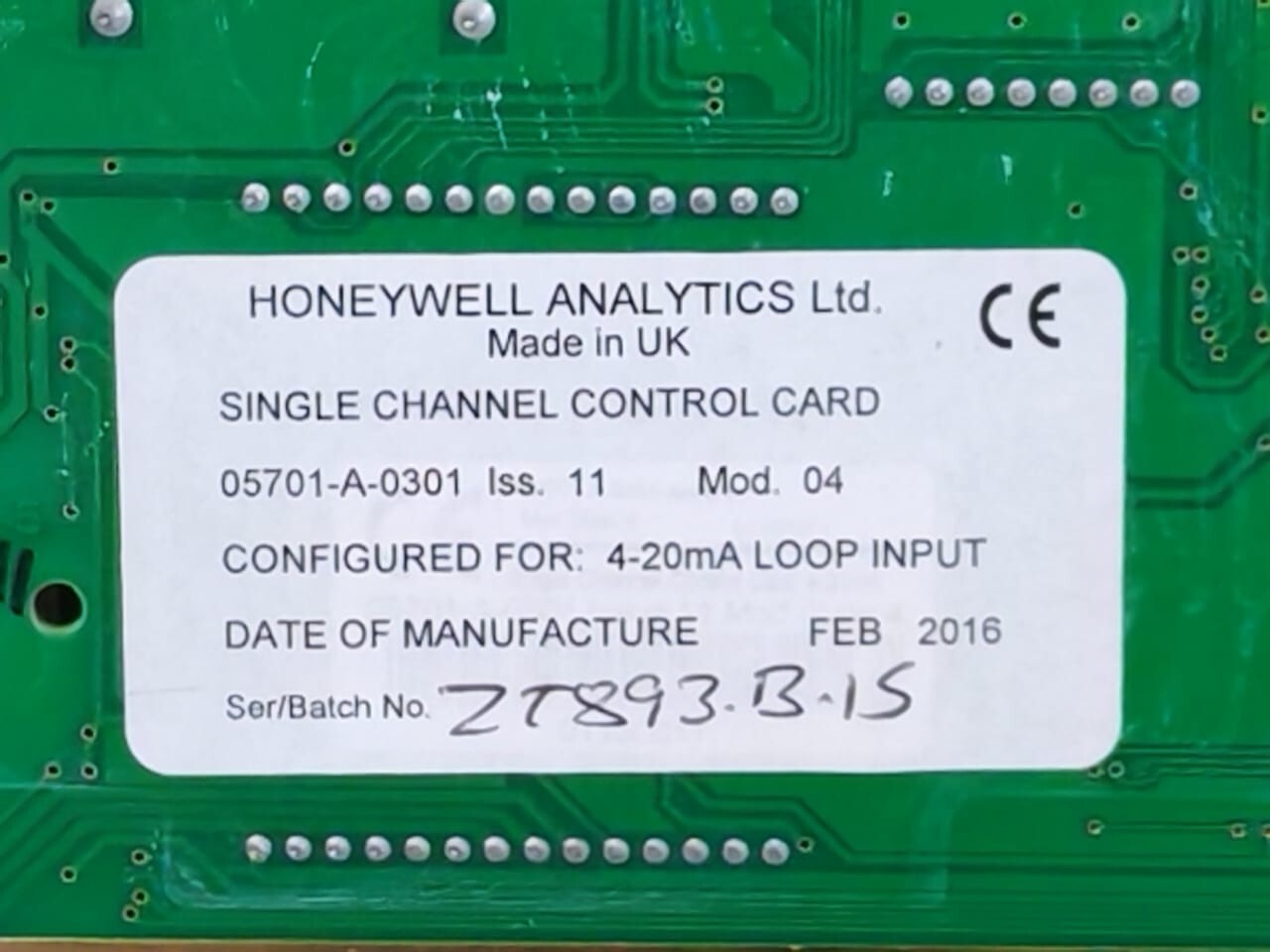 Honeywell 05701-A-0301 HONEYWELL 05701-A-0301 Iss.11 Mod.04 Single Channel Control Card 4