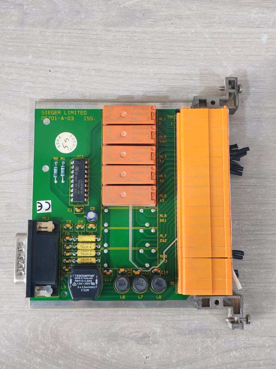 SIEGER LIMITED 05701-A-03 ISS / 05701-C-0256 ISS 3 SIEGER LIMITED 05701-A-0328 / 05701-A-03 ISS / 05701-C-0256 ISS 3 CONTROL CARD 5
