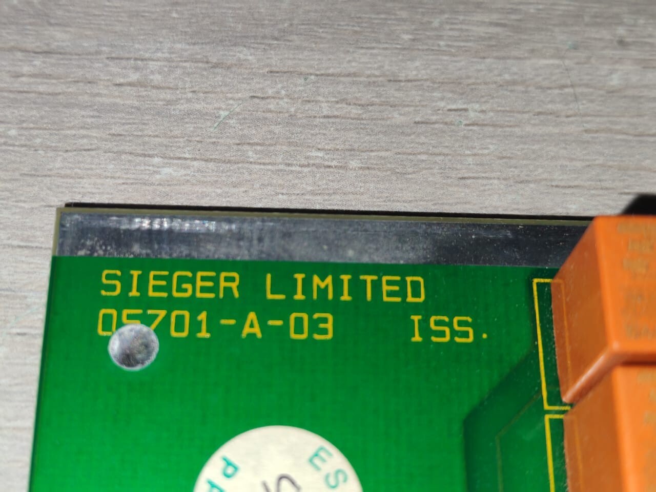 SIEGER LIMITED 05701-A-03 ISS / 05701-C-0256 ISS 3 SIEGER LIMITED 05701-A-0328 / 05701-A-03 ISS / 05701-C-0256 ISS 3 CONTROL CARD 7