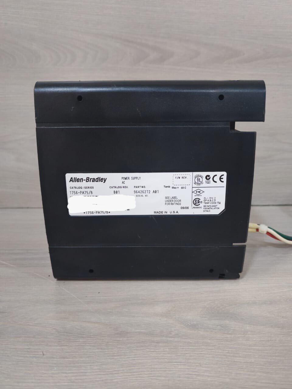 Allen-Bradley P/N 96426272 A01 ALLEN-BRADLEY 1756-PA75/B REV.B01 P/N 96426272 A01 POWER SUPPLY- W/O COVER 7