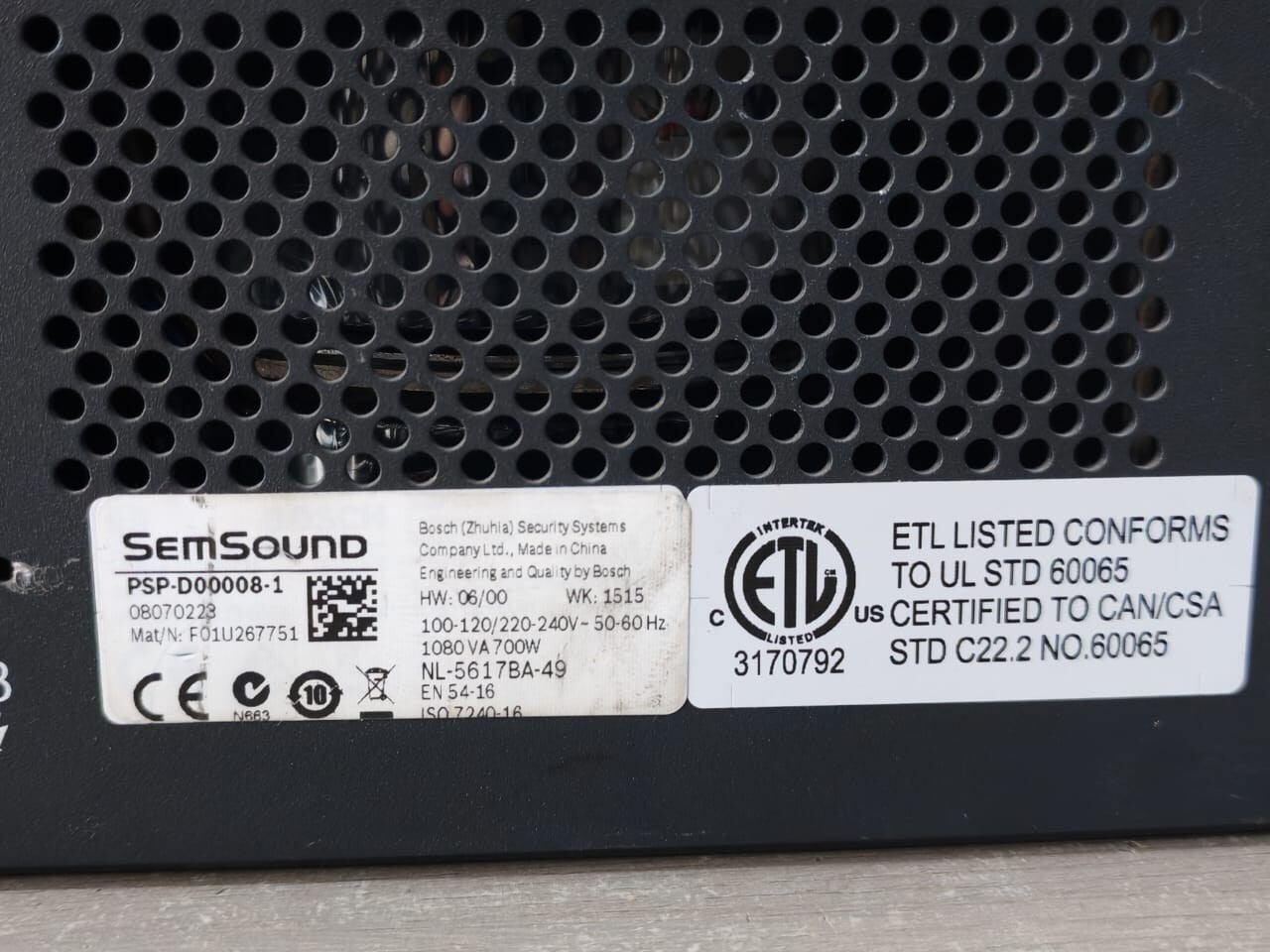 Semco Maritime F01U267751 Semco Maritime PSP-D00008-1 Semsound F01U267751 5