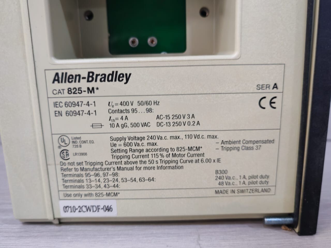 Rockwell Automation 825-M Allen Bradley 825-M* SMART MOTOR MANAGER 825M 2
