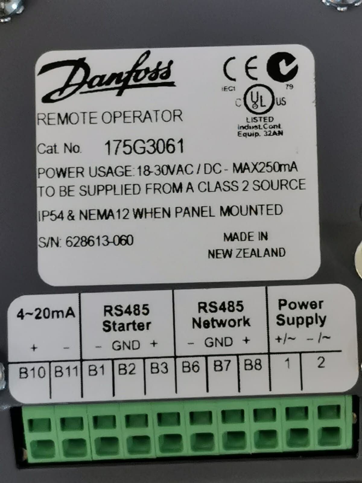Danfoss 175G3061 DANFOSS 175G3061 Remote Operator DANFOSS DRIVES 7