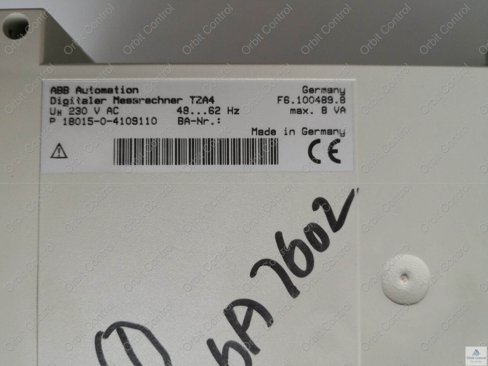 ABB F6.100489.8 ABB Digital Measuring Computer TZA 4 230V AC F6.100489.8 / max. 8 VA /48-62 HZ 3