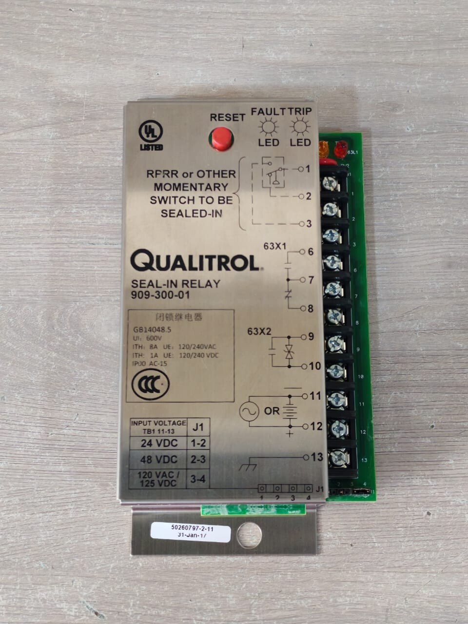 QUALITROL 909-300-01 QUALITROL 909-300-01 SEAL- IN RELAY 24VDC 8