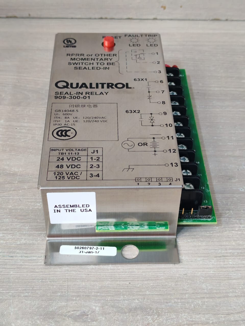 QUALITROL 909-300-01 QUALITROL 909-300-01 SEAL- IN RELAY 24VDC 10